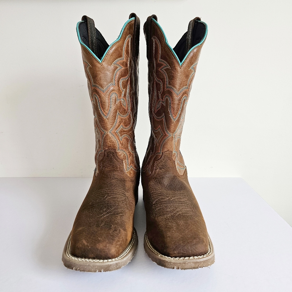 Authentic Laredo Western Odie Sqaure Toe Casual Boots Mid Calf Cowboy Shoe, 9D - Picture 4 of 15